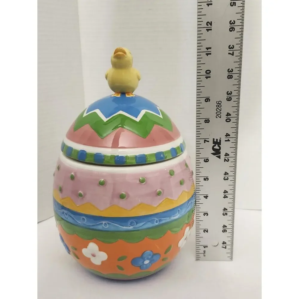 Easter Egg Chick Finial David's Cookies Ceramic Cookie Jar